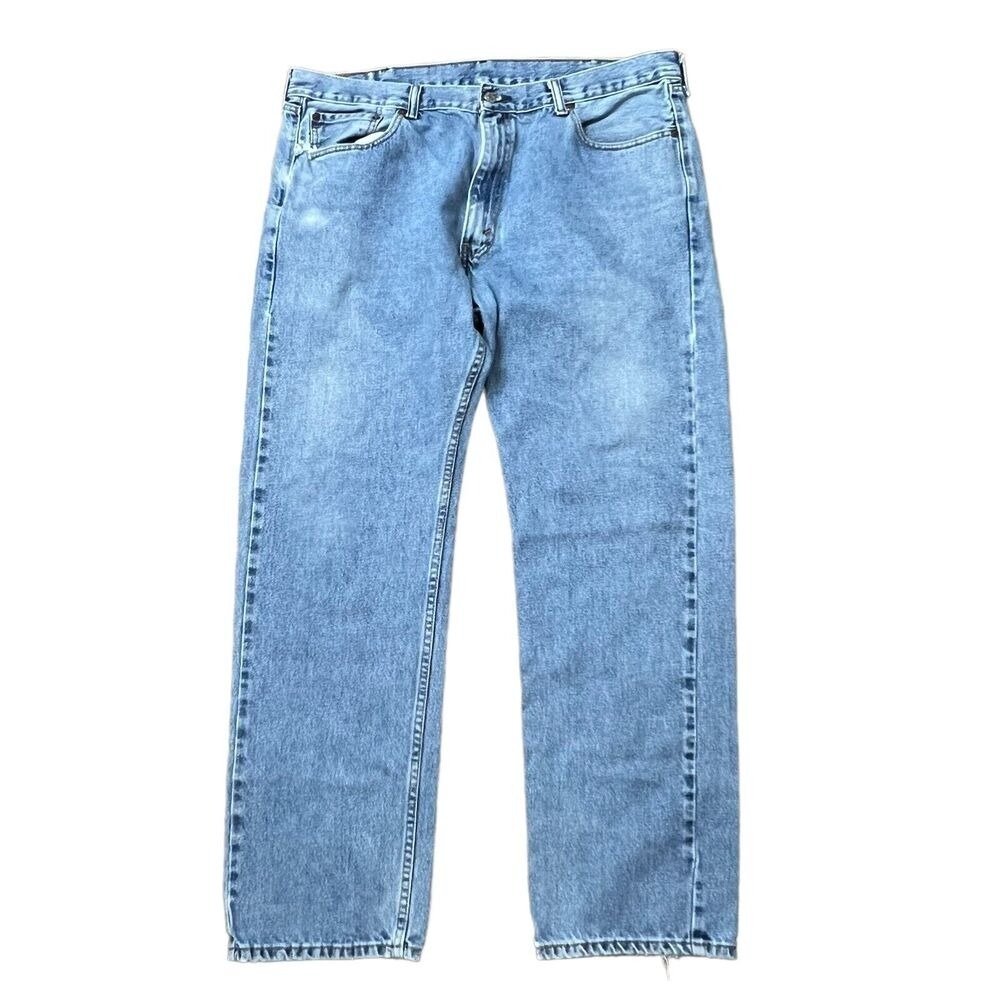 Vintage Levi's Size 40 Jeans Straight Leg Distressed High Rise‎ Flat Front Men's